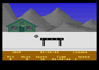 Winter Events (Atari 8-bit) screenshot: Biathlon: Shooting