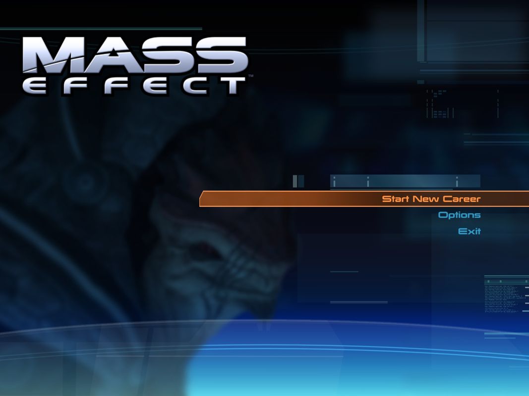 Mass Effect (Windows) screenshot: Main menu