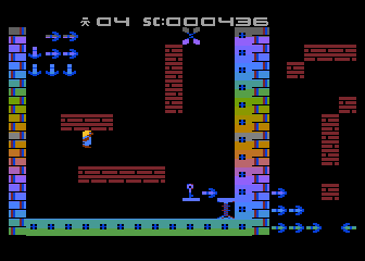 Saracen (Atari 8-bit) screenshot: Arrows to collect and use