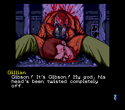 Snatcher (SEGA CD) screenshot: Not a pretty sight...