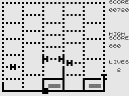 Damper/Glooper (ZX81) screenshot: Damper: Damping the grid.
