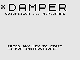 Damper/Glooper (ZX81) screenshot: Damper: Title Screen.