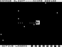 Space Mission (ZX81) screenshot: Blast the asteroids.