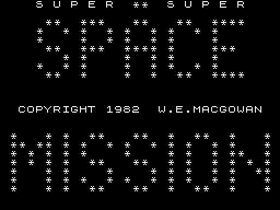Space Mission (ZX81) screenshot: Title Screen.