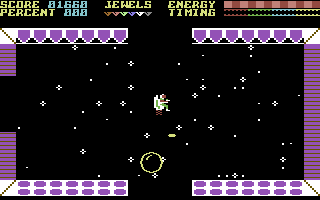 The First Starfighter (Commodore 64) screenshot: Exploring a station