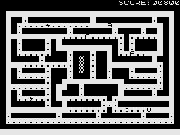 The First (ZX81) screenshot: Byte-Man: Eat the dots.