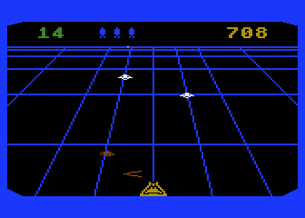 Beamrider (Atari 5200) screenshot: A game in progress