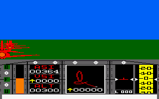 Red Arrows (Amstrad CPC) screenshot: Following the planes.