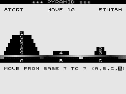Starfighter / Pyramid / Artist (ZX81) screenshot: Pyramid: Moving the layers.