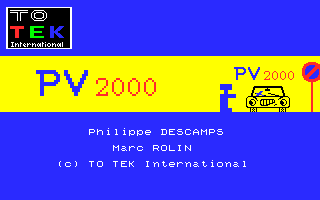 PV 2000 (Thomson MO) screenshot: Title screen