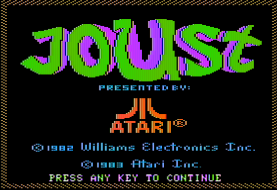 Joust (Apple II) screenshot: Title Screen