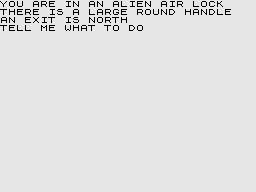 Adventure C (ZX81) screenshot: In an alien air lock.
