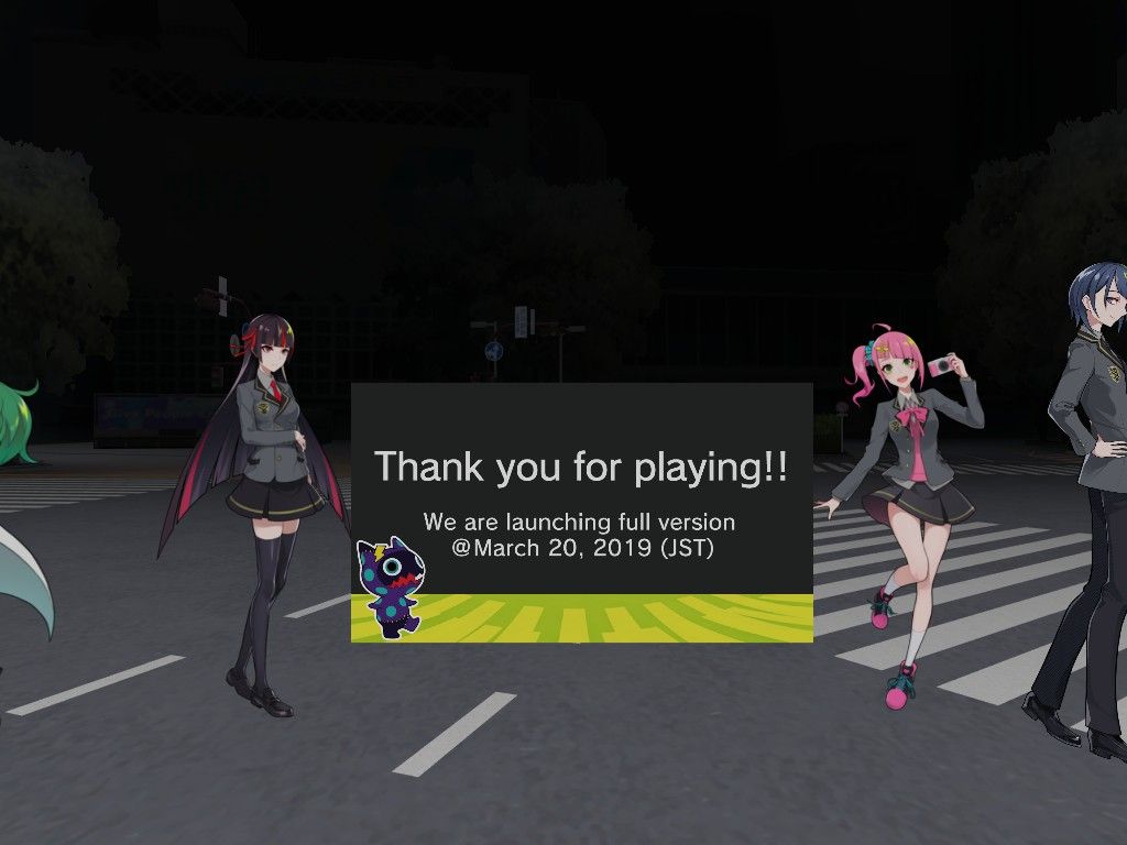 Tokyo Chronos (Windows) screenshot: The end of the demo version
