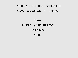 Keys to Gondrun (ZX81) screenshot: Fighting back.