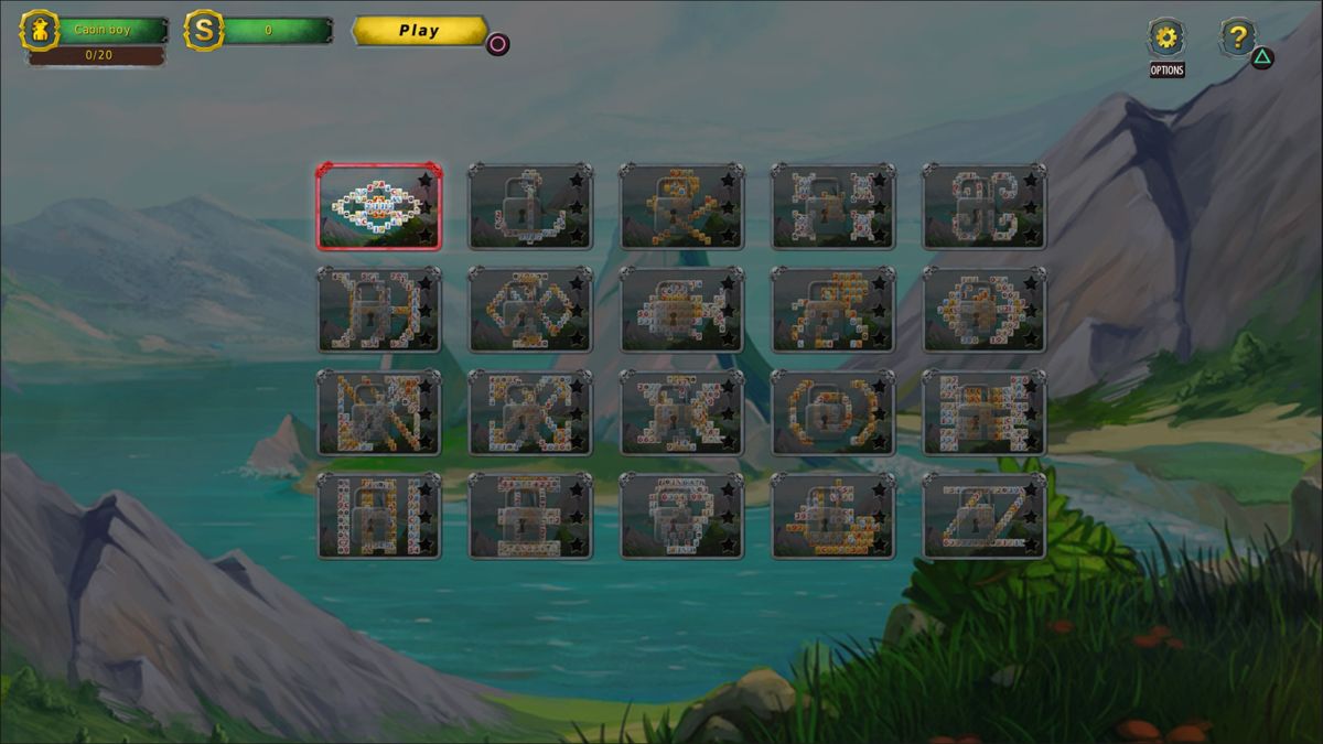Mahjong Gold (PlayStation 4) screenshot: Scenario levels