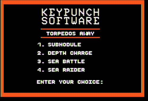 Screenshot of Torpedos Away (Apple II, 1986) - MobyGames