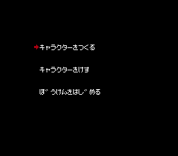 Deep Dungeon III: Yūshi e no Tabi (NES) screenshot: Start menu