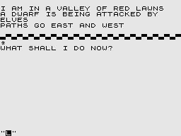 The Knights Quest (ZX81) screenshot: Help the Dwarf?