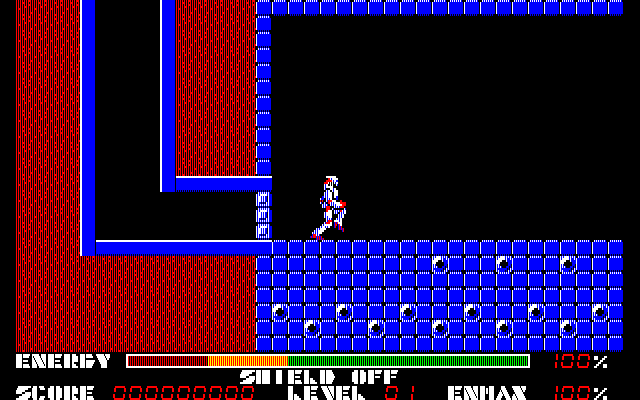 Thexder (PC-88) screenshot: Start of the game