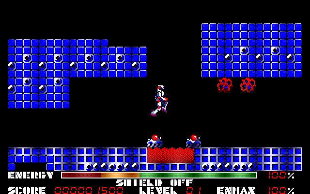 Thexder (PC-88) screenshot: Who put that there!?