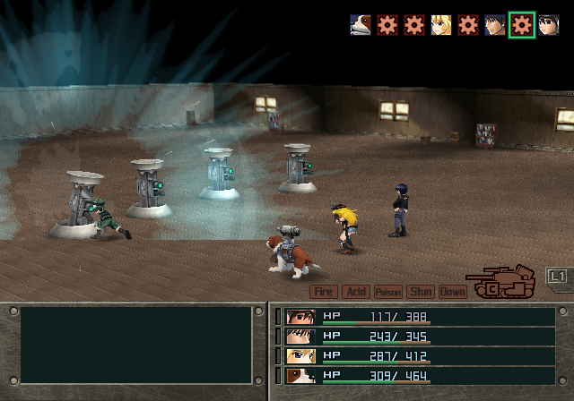 Metal Saga (PlayStation 2) screenshot: Indoor dungeon battle