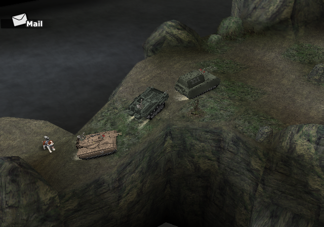 Metal Saga (PlayStation 2) screenshot: Traversing a mountain path in your tanks