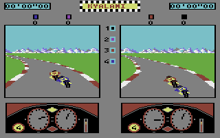 500 cc Grand Prix (Commodore 64) screenshot: In game