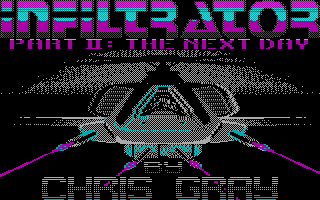 Infiltrator II (DOS) screenshot: Title screen (CGA)