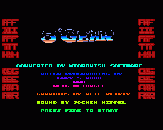 5th Gear (Amiga) screenshot: Title Screen
