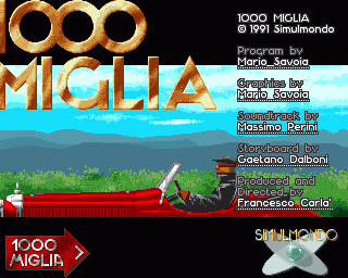 1000 Miglia (Amiga) screenshot: Title Screen