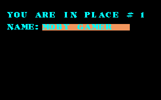 Sky Bombers (DOS) screenshot: The high score screen