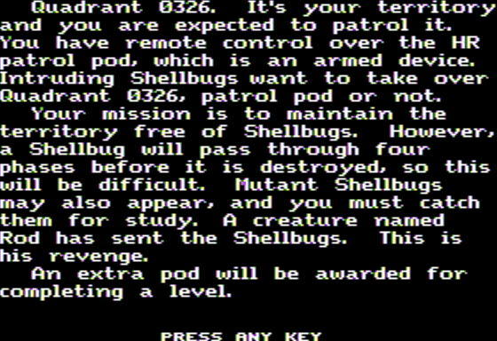 Viper Patrol & Rod's Revenge (Apple II) screenshot: Rod's Revenge: The Story