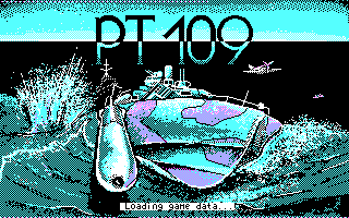 PT-109 (DOS) screenshot: Title screen (CGA)