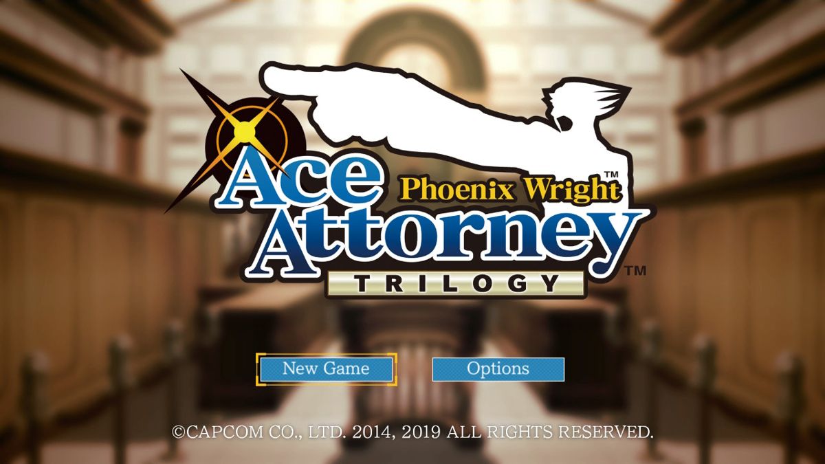 Phoenix Wright: Ace Attorney Trilogy (Nintendo Switch) screenshot: Gyakuten Saiban 123: English title screen
