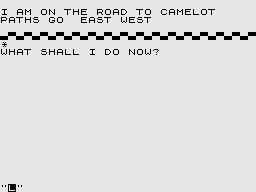 The Knights Quest (ZX81) screenshot: Start of your quest.