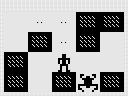 Mazogs (ZX81) screenshot: A Mazog to fight.