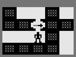 Mazogs (ZX81) screenshot: Start of your quest.