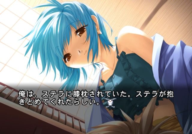 Sorairo no Organ: Remix (PlayStation 2) screenshot: A rare scene when Stella doesn't look angry