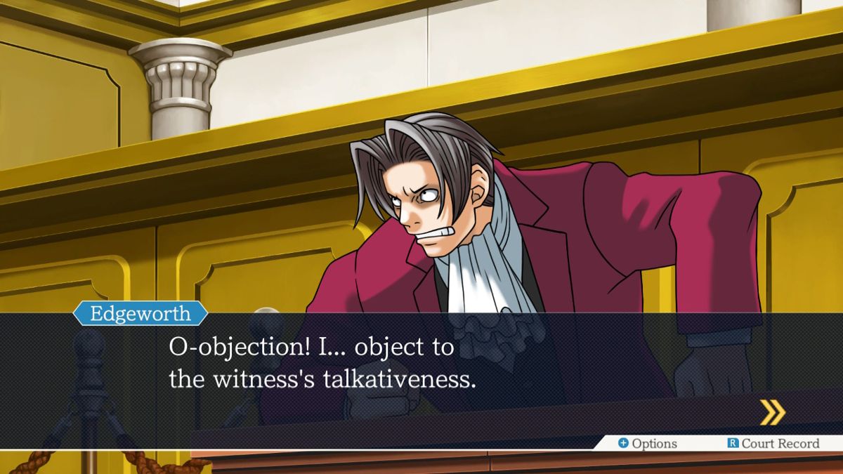 Phoenix Wright: Ace Attorney Trilogy (Nintendo Switch) screenshot: Gyakuten Saiban: Even Edgeworth can lose his temper
