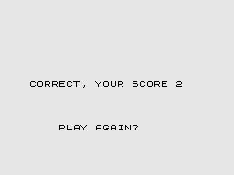Mixed Game Bag 2 (ZX81) screenshot: Memory Magic: Correct.