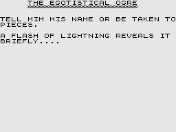 Nightmare Park (ZX81) screenshot: Waiting for the name to appear.