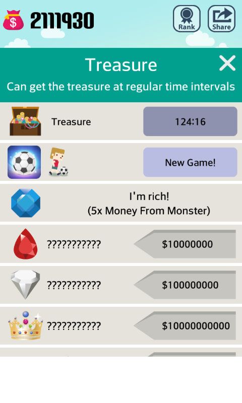 Pocket Wizard: Magic Fantasy! (Android) screenshot: The high priced treasures.