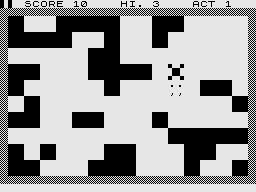 Pengy (ZX81) screenshot: Caught.
