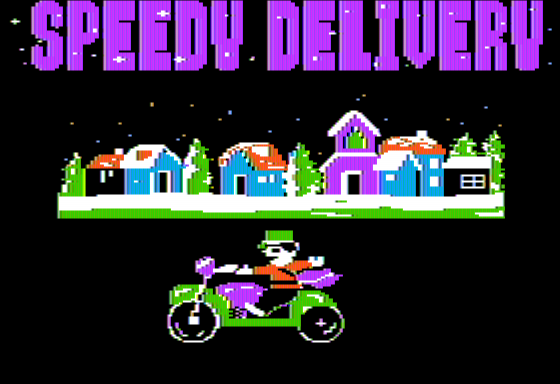 Speedy Delivery (Apple II) screenshot: Title Screen