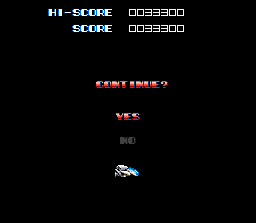 Super R-Type (SNES) screenshot: Continue screen.