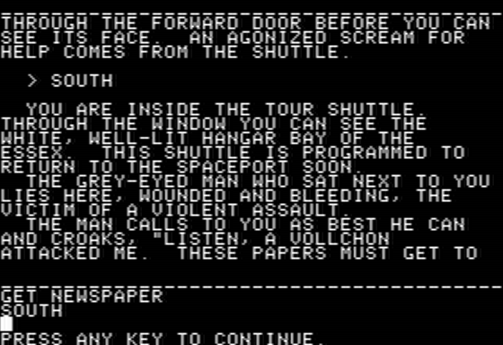 Essex (Apple II) screenshot: The Story Begins
