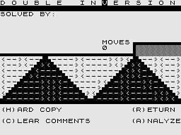 The Puzzler (ZX81) screenshot: Can you solve two pyramids?