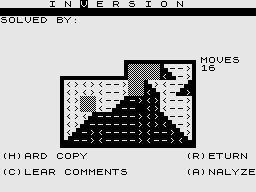 The Puzzler (ZX81) screenshot: Moving the pieces.