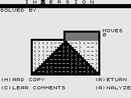 The Puzzler (ZX81) screenshot: Make the white an upside down pyramid.