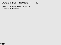 Presidents (ZX81) screenshot: Wonder who it is.
